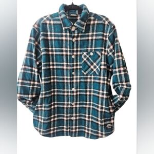 Wesc Oden Flannel Teal Plaid Jacket Shacket